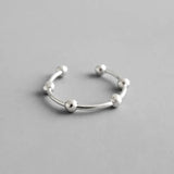 925 Silver Open Beads Ring Anti Stress Anxiety Rings