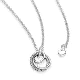 925 Silver Family Always Circle Necklace Charm DIY Gift