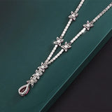 925 Silver Ruby Crystal Pendant Butterfly Necklace for Her