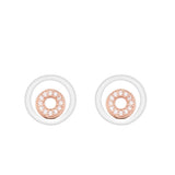925 Silver Signature 2-tone Logo Circles Stud Earrings for Women