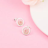 925 Silver Signature 2-tone Logo Circles Stud Earrings for Women