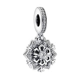 925 Silver Snowflake Charm Bracelet Pendant Beads Jewelry Gift