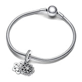 925 Silver Snowflake Charm Bracelet Pendant Beads Jewelry Gift