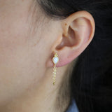 925 Silver Opal Tear Drop Stud Earrings
