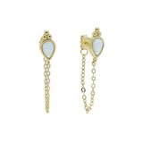 925 Silver Opal Tear Drop Stud Earrings