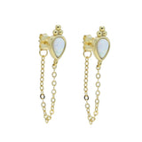 925 Silver Opal Tear Drop Stud Earrings
