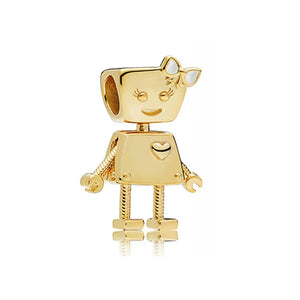 Sterling Silver Robot Dinosaur Aliens Charm Bead