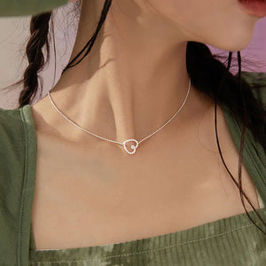 925 Sterling Silver Twist Love Necklace Women's Frosty Wind Retro Chain