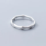 925 Silver Wave Adjustable Ring Thin Line Curve Wave Rings Wedding Jewelry