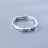 925 Silver Wave Adjustable Ring Thin Line Curve Wave Rings Wedding Jewelry