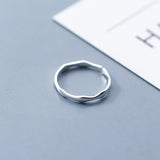 925 Silver Wave Adjustable Ring Thin Line Curve Wave Rings Wedding Jewelry