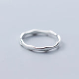 925 Silver Wave Adjustable Ring Thin Line Curve Wave Rings Wedding Jewelry
