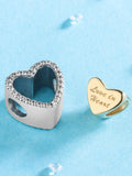 925 Silver Beaded Golden Heart Birthday Candle Charm for Bracelet DIY