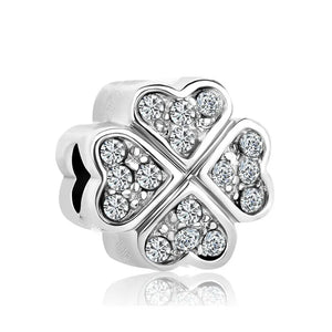 925 Sterling Silver Rose Dog Paws Charms Beads for Bracelet Necklace