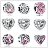 925 Sterling Silver Rose Dog Paws Charms Beads for Bracelet Necklace