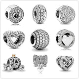 925 Sterling Silver Rose Dog Paws Charms Beads for Bracelet Necklace