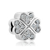 925 Sterling Silver Rose Dog Paws Charms Beads for Bracelet Necklace