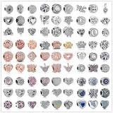 925 Sterling Silver Rose Dog Paws Charms Beads for Bracelet Necklace