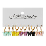 Colorful Butterfly Earrings Set 5 Pairs, Acrylic Pendant Design