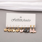 Colorful Butterfly Earrings Set 5 Pairs, Acrylic Pendant Design