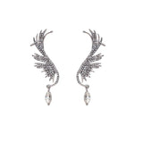 Exaggerated Angel Wings Rhinestone Pendant Women's Earrings