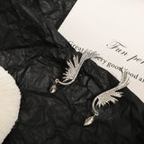 Exaggerated Angel Wings Rhinestone Pendant Women's Earrings