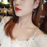 Exaggerated Angel Wings Rhinestone Pendant Women's Earrings