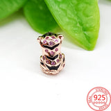 Rose Gold-plated Tiger Charm Bead for Bracelet Jewelry Gift