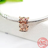 Rose Gold-plated Tiger Charm Bead for Bracelet Jewelry Gift