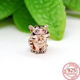 Rose Gold-plated Tiger Charm Bead for Bracelet Jewelry Gift