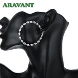 925 Silver 45MM Round Circle Hoop Earring Women Jewelry