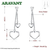 Heart Long Chain Drop Earrings, Wedding Jewelry