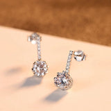 925 Silver Zircon Stud Earrings, Elegant Jewelry