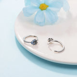 Pansy Flower Hoop Earring 925 Sterling Silver Women's Jewelry