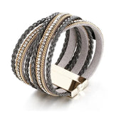 Arrival Bracelet PU Leather Rhinestones Bangle