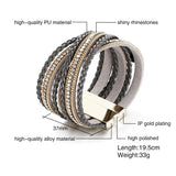 Arrival Bracelet PU Leather Rhinestones Bangle