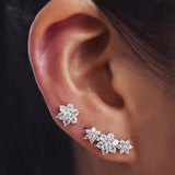 Arrival Brinco Earrings Tiny Cz Flower 925 Sterling Small Minimalist Earring