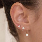 Arrival Brinco Earrings Tiny Cz Flower 925 Sterling Small Minimalist Earring