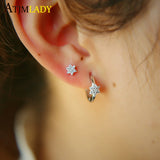 Arrival Brinco Earrings Tiny Cz Flower 925 Sterling Small Minimalist Earring