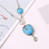 Turquoise Necklace Bohemian Retro Snail Pendant Holiday