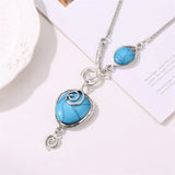 Turquoise Necklace Bohemian Retro Snail Pendant Holiday