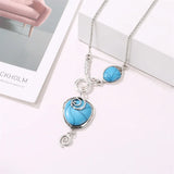 Turquoise Necklace Bohemian Retro Snail Pendant Holiday