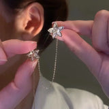 Metal Water Drop Flower Earrings Women's Ear Line Jewelry