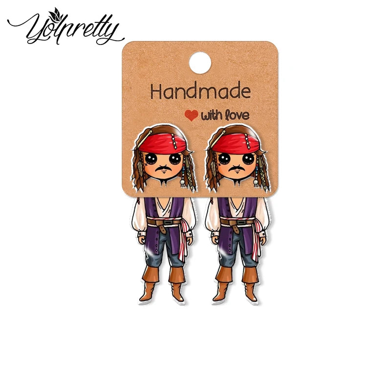 Pirates Caribbean Jack Handcraft Stud Earrings