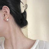 French Retro Zircon Pearl Stud Earrings