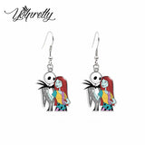 Jack and Sally Nightmare Fish Hook Earrings