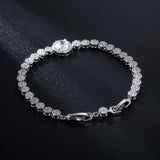 Round Cut S925 Sterling Silver Bracelet for Women
