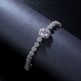 Round Cut S925 Sterling Silver Bracelet for Women