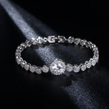 Round Cut Silver Bracelet Bangle for Women