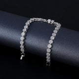 Round Cut Silver Bracelet Bangle for Women